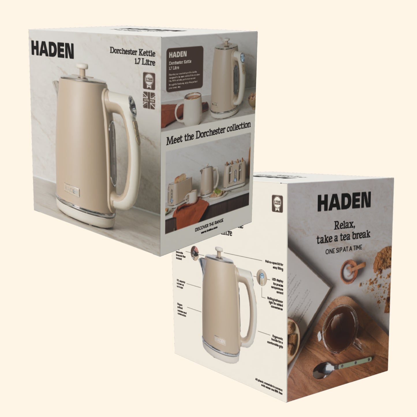 Haden Dorchester Digital Variable Temperature Kettle Cashmere Beige Electric Kettles Haden