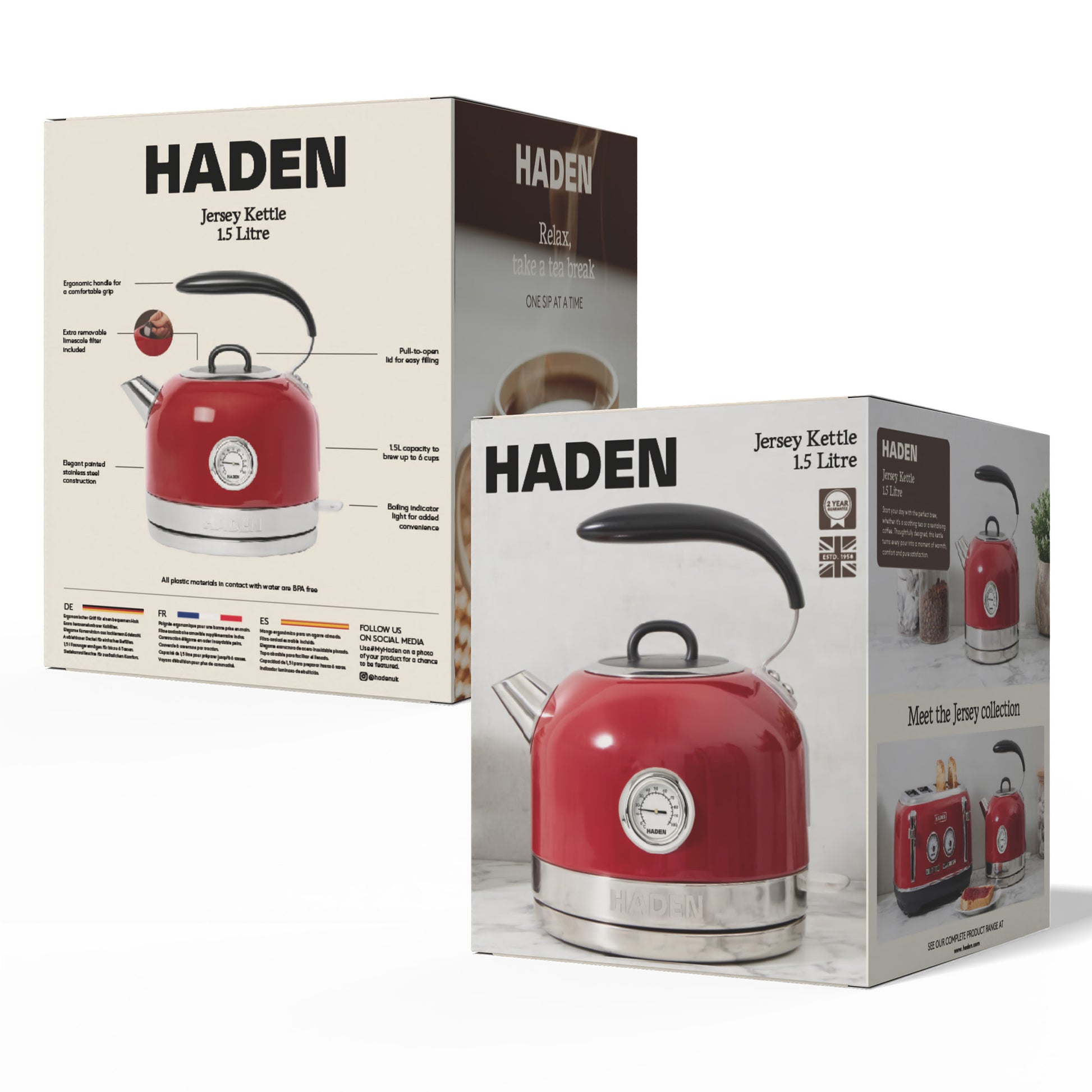 Haden Jersey Red Kettle Electric Kettles Haden