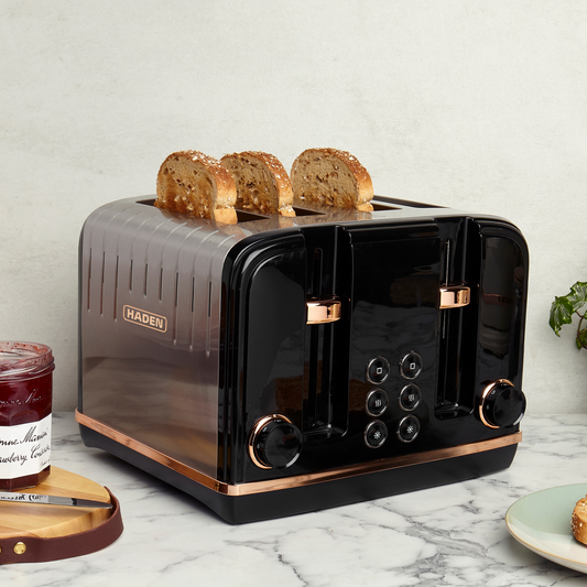 Haden Salcombe Black and Copper 4 Slice Toaster Toasters Haden
