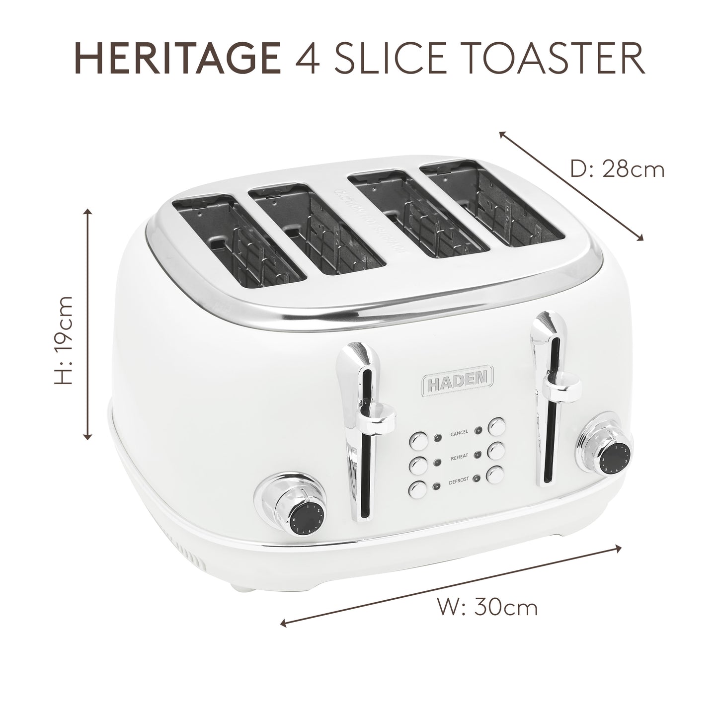 Haden Heritage Ivory 4 Slice Toaster