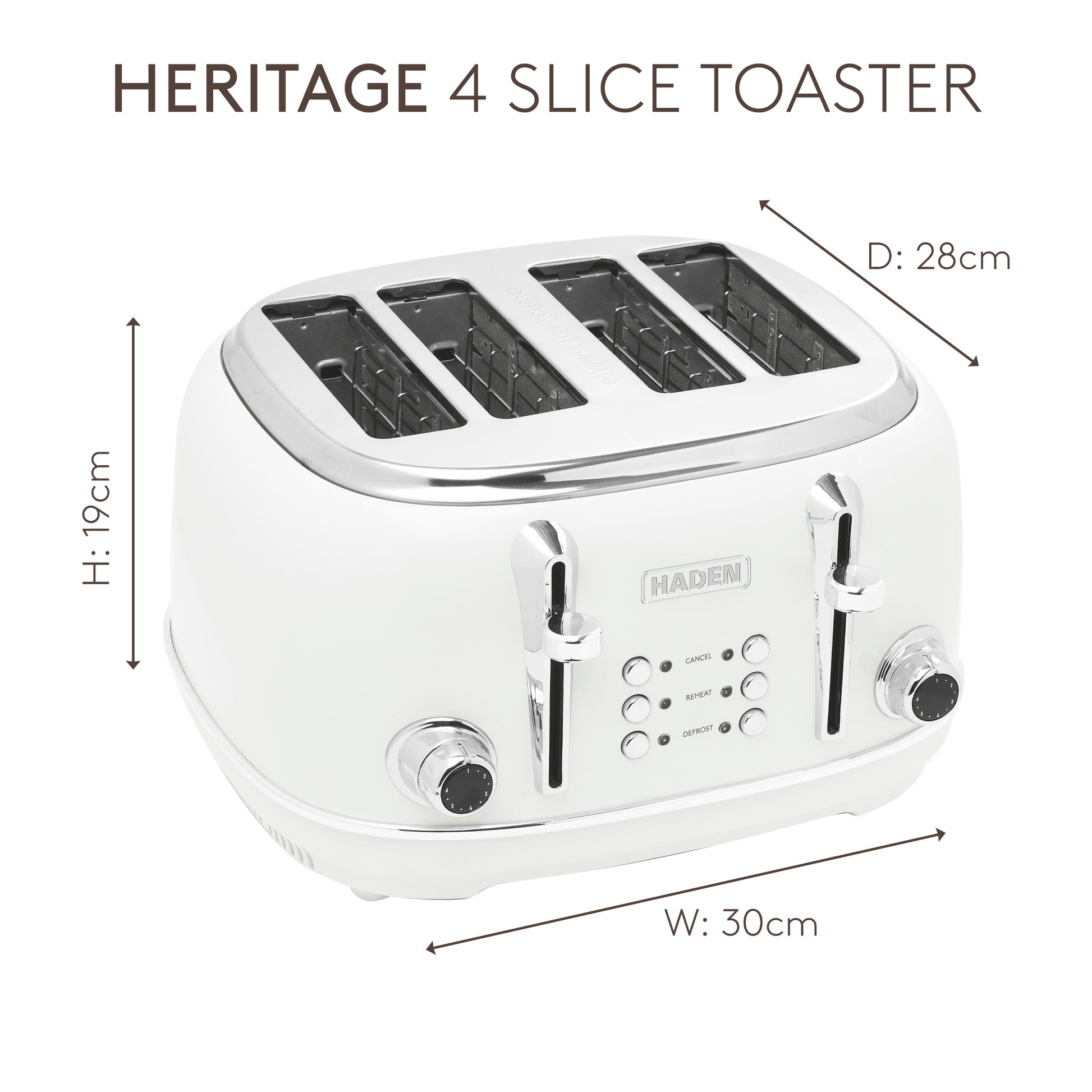 Haden Heritage Ivory 4 Slice Toaster Toasters Haden