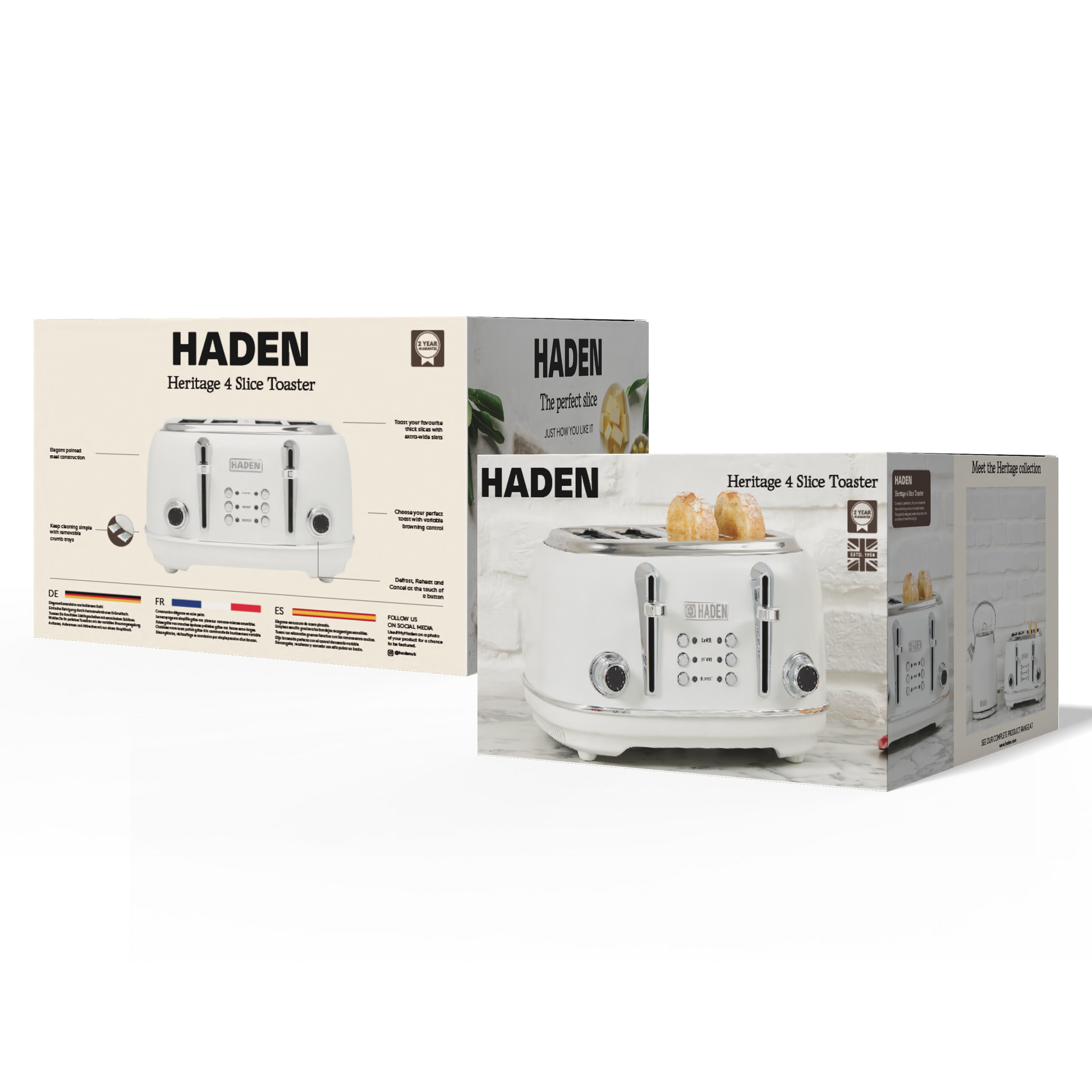 Haden Heritage Ivory 4 Slice Toaster Toasters Haden