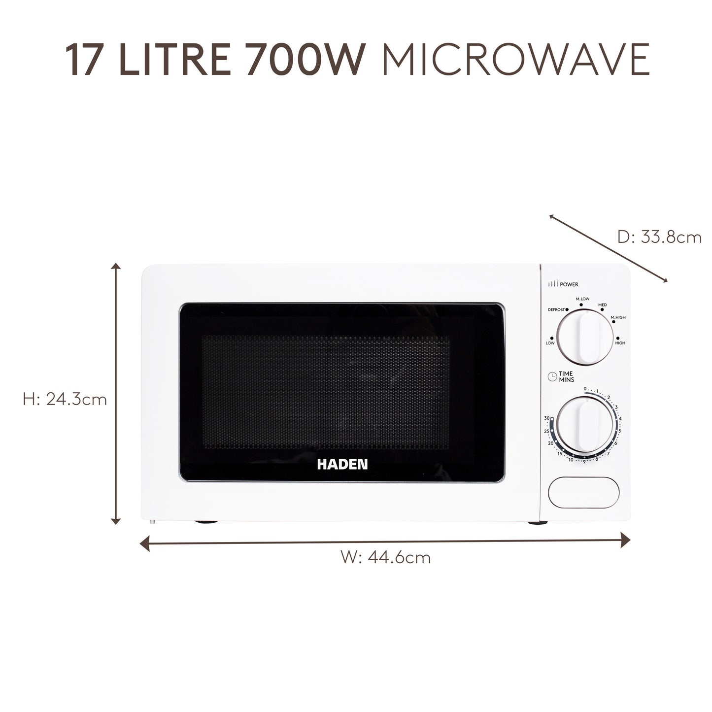 Haden 17L White Microwave Microwave Ovens Haden