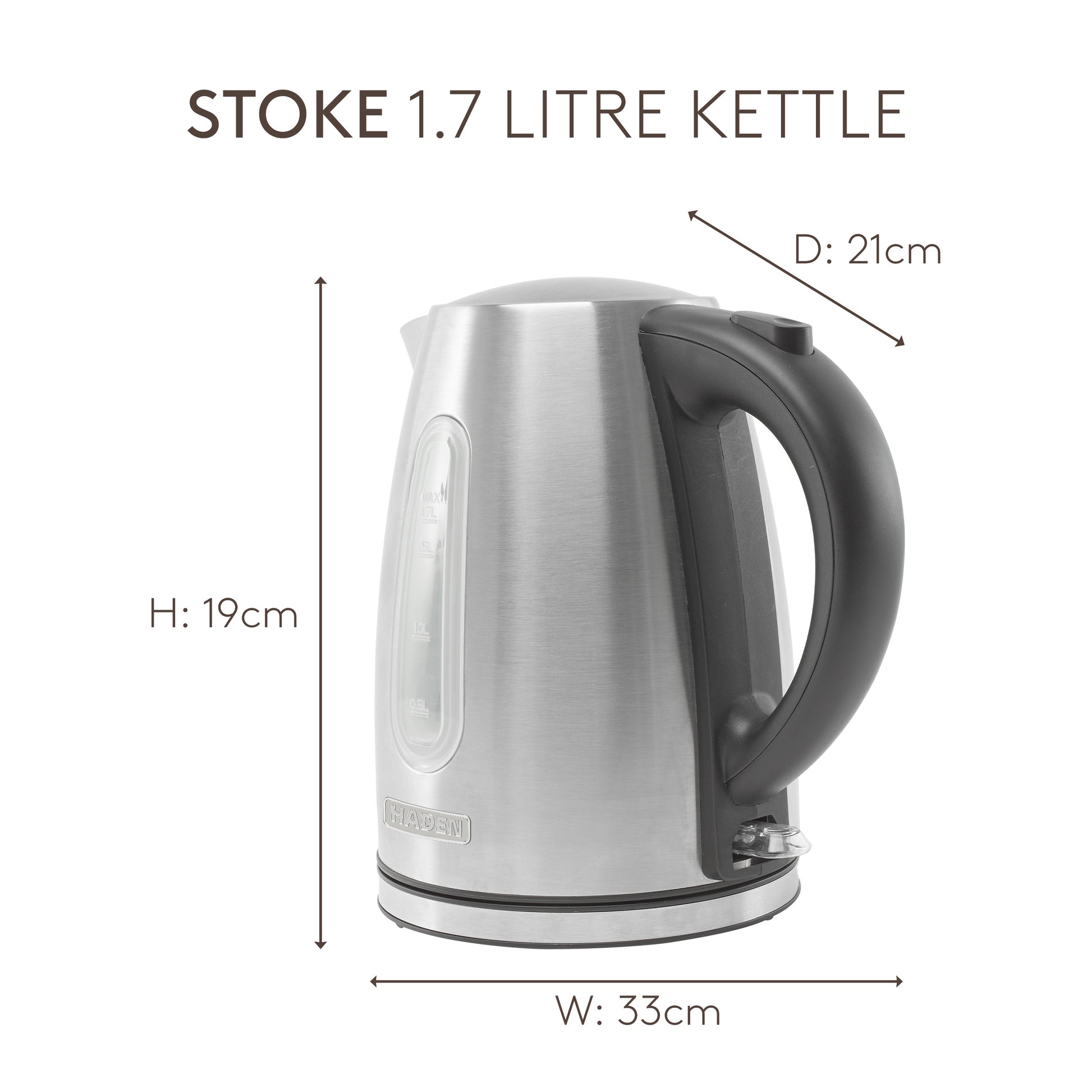 Haden Stoke Brushed Steel Kettle Electric Kettles Haden
