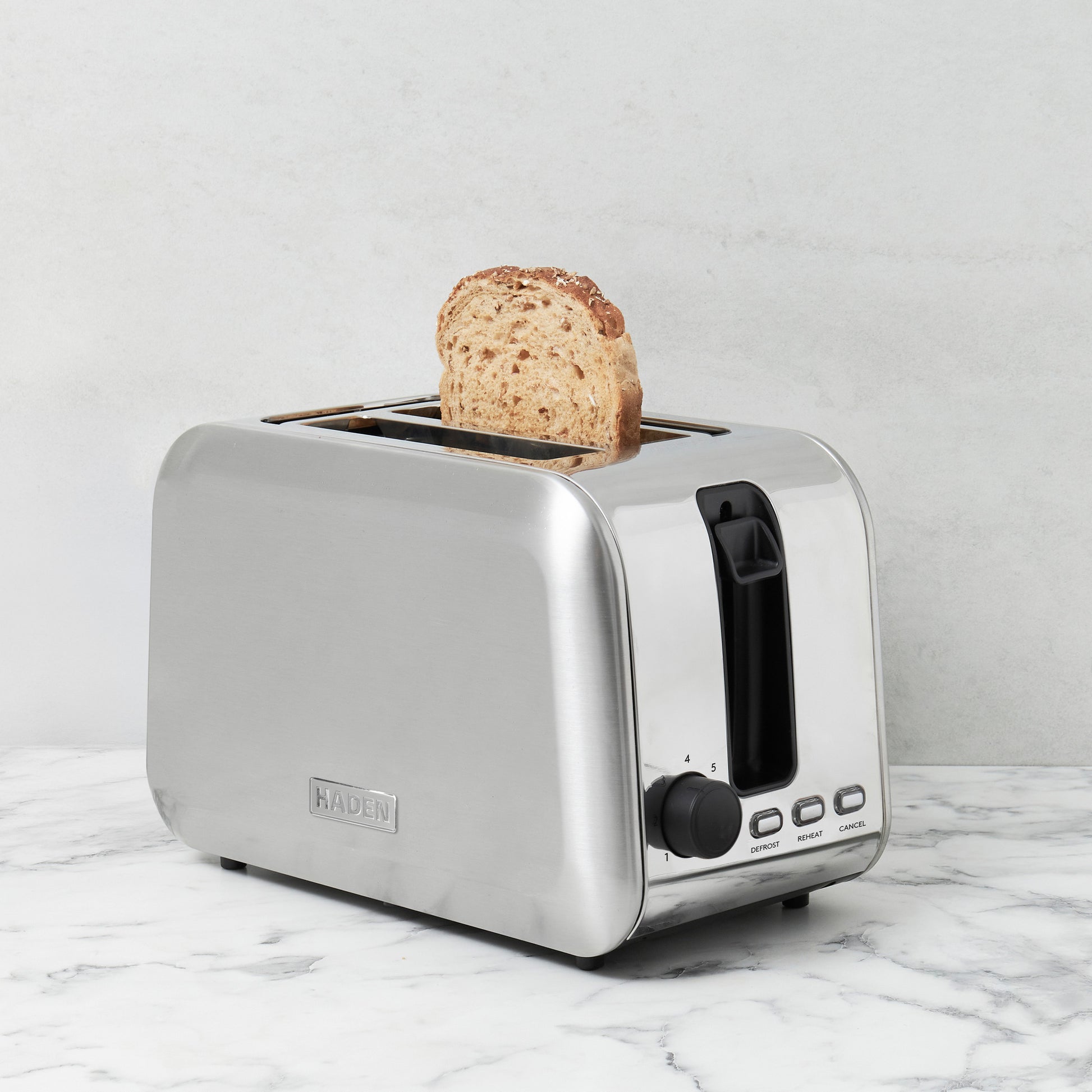 Haden Stoke Brushed Steel 2 Slice Toaster Toasters Haden