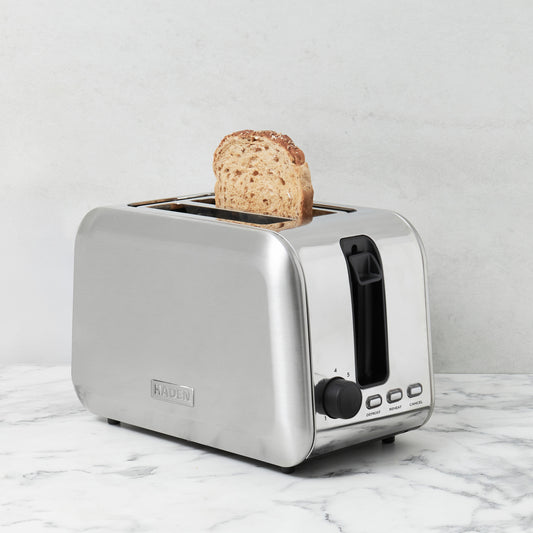 Haden Stoke Brushed Steel 2 Slice Toaster Toasters Haden