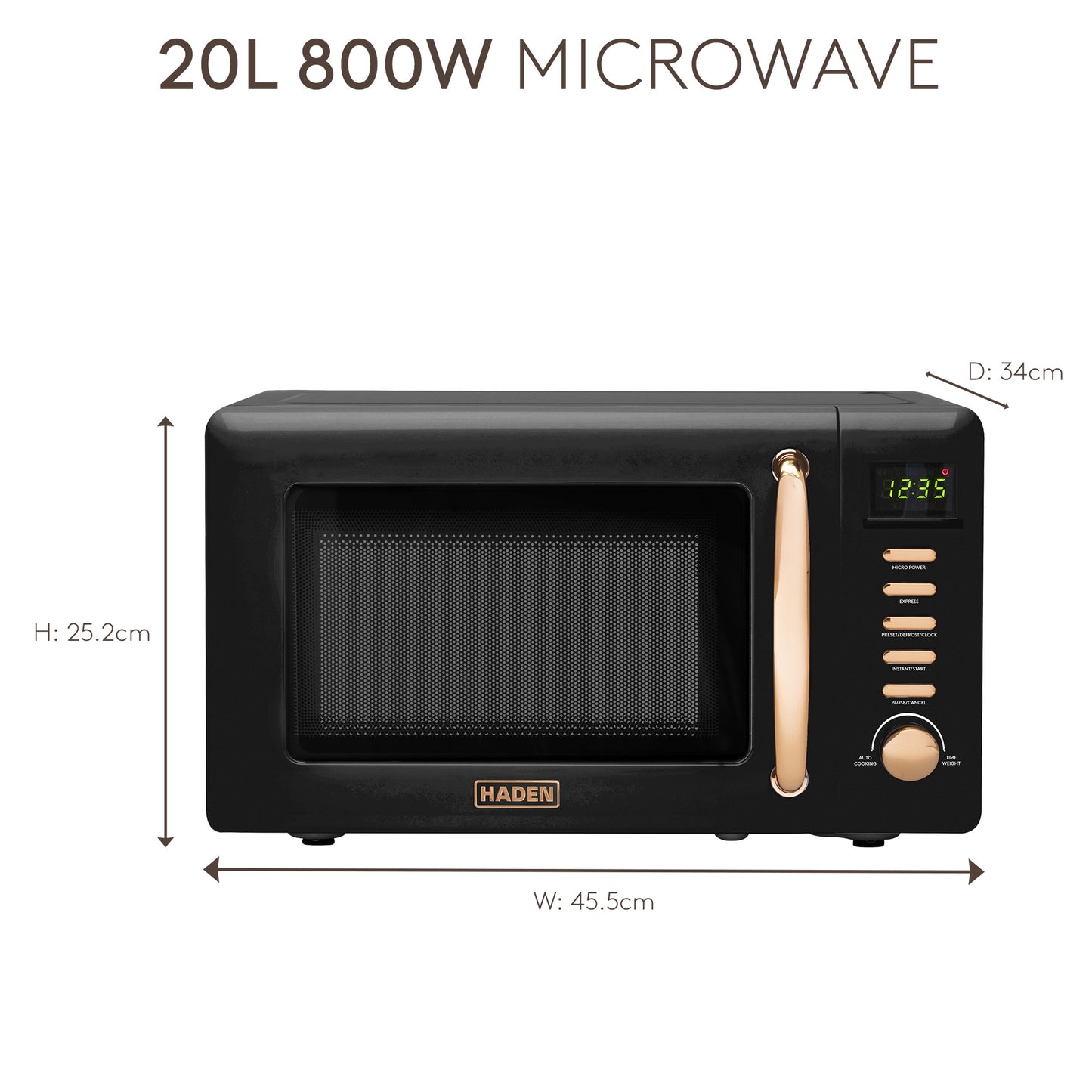Haden Black & Copper Microwave Microwave Ovens Haden