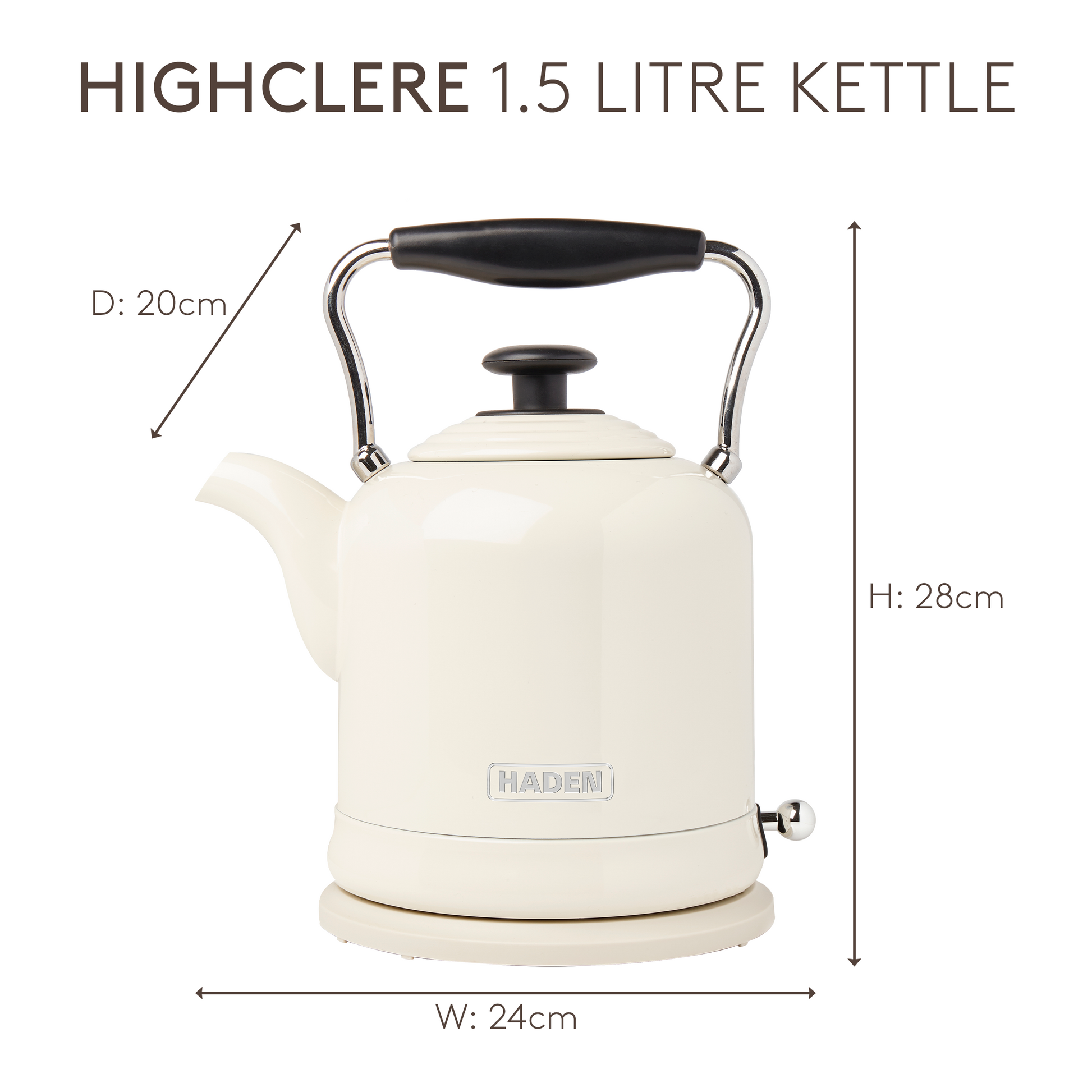 Haden Highclere Cream Kettle Electric Kettles Haden