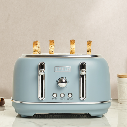 Haden Highclere Poole Blue 4 Slice Toaster Toasters Haden