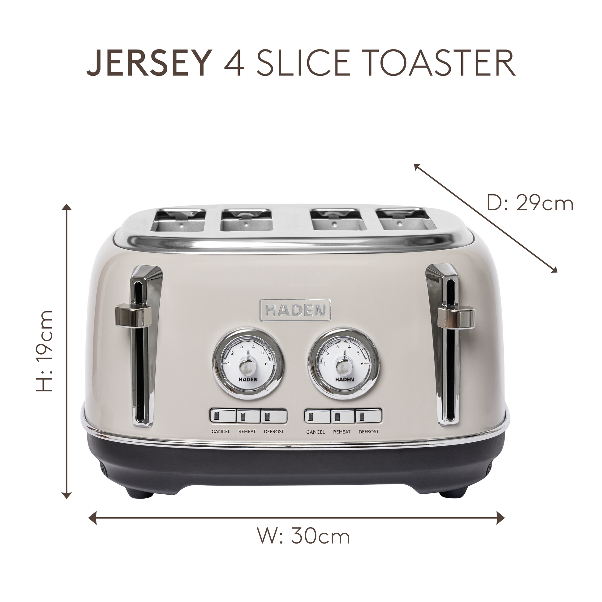 Haden Jersey Putty 4 Slice Toaster Toasters Haden