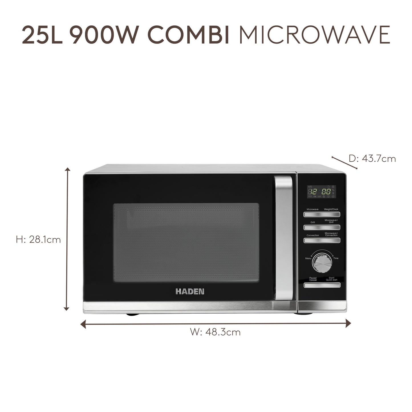 Haden 25L Silver Combi Microwave Microwave Ovens Haden