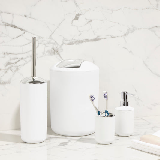 Essentials White Bathroom Accessory Set Bathroom Sabichi Homewares Ltd