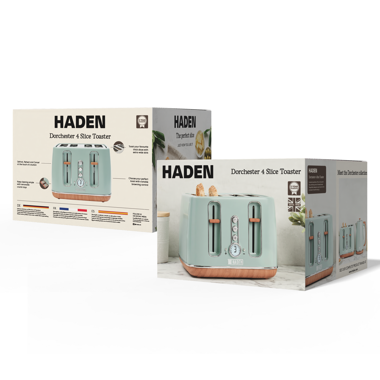 Haden Dorchester Sage Green 4 Slice Toaster Toasters Haden