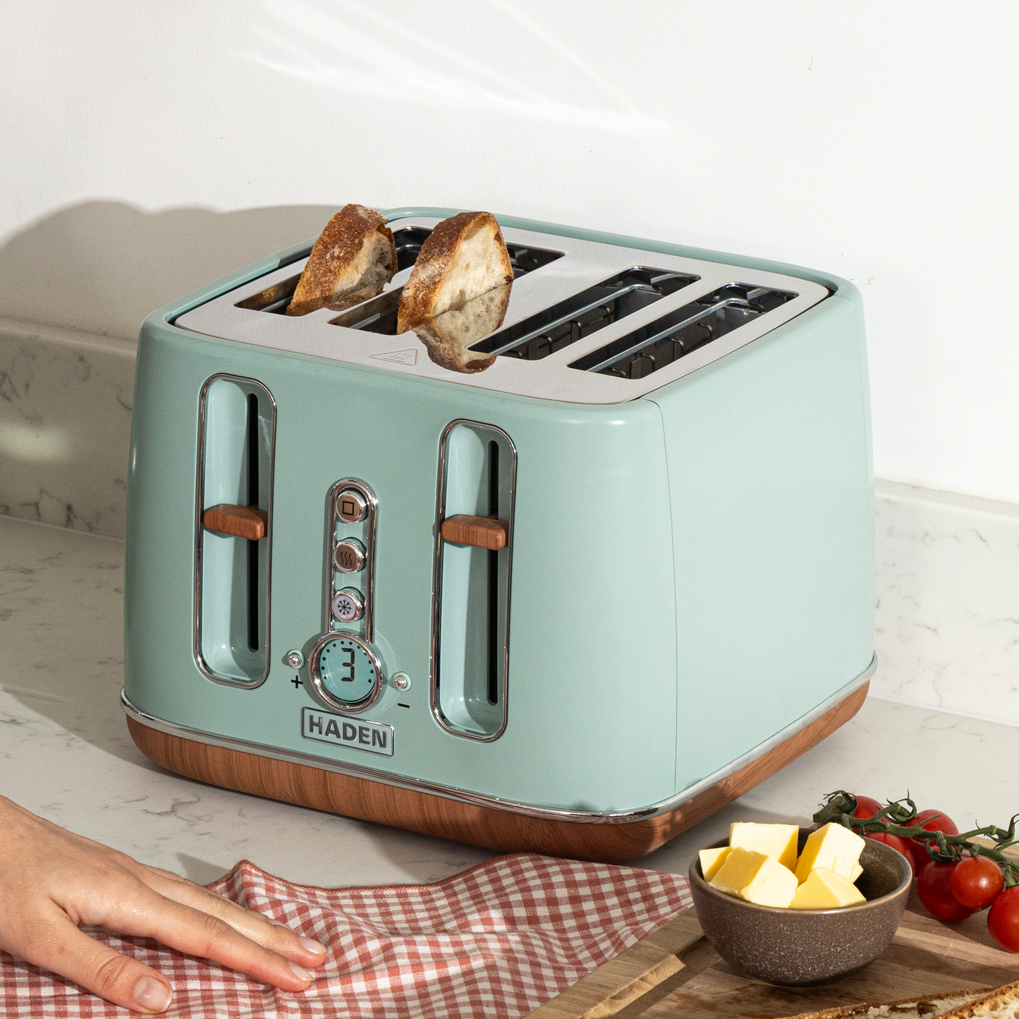 Haden Dorchester Sage Green 4 Slice Toaster Toasters Haden