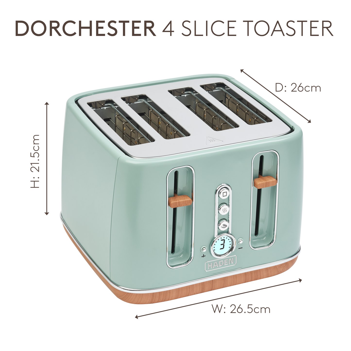 Haden Dorchester Sage Green 4 Slice Toaster Toasters Haden