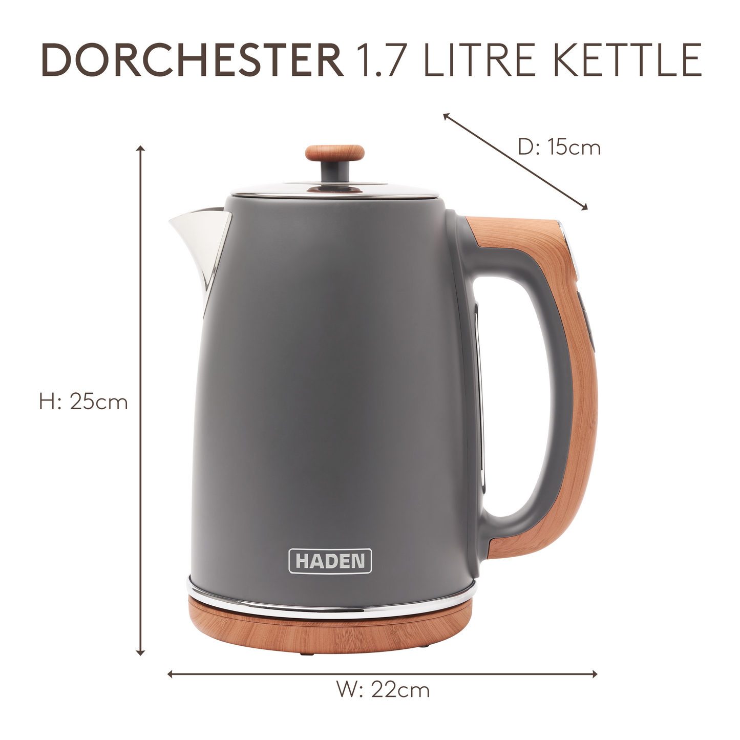 Haden Dorchester Grey Digital Variable Temperature Kettle Electric Kettles Haden