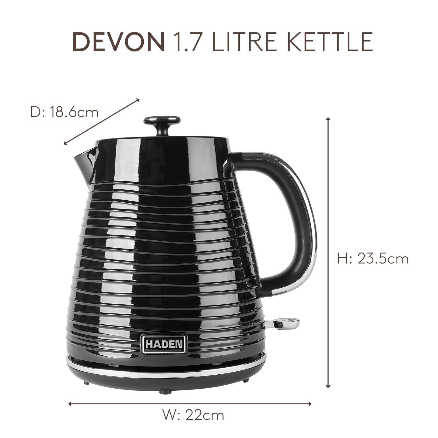 Haden Devon Black Kettle Electric Kettles Haden