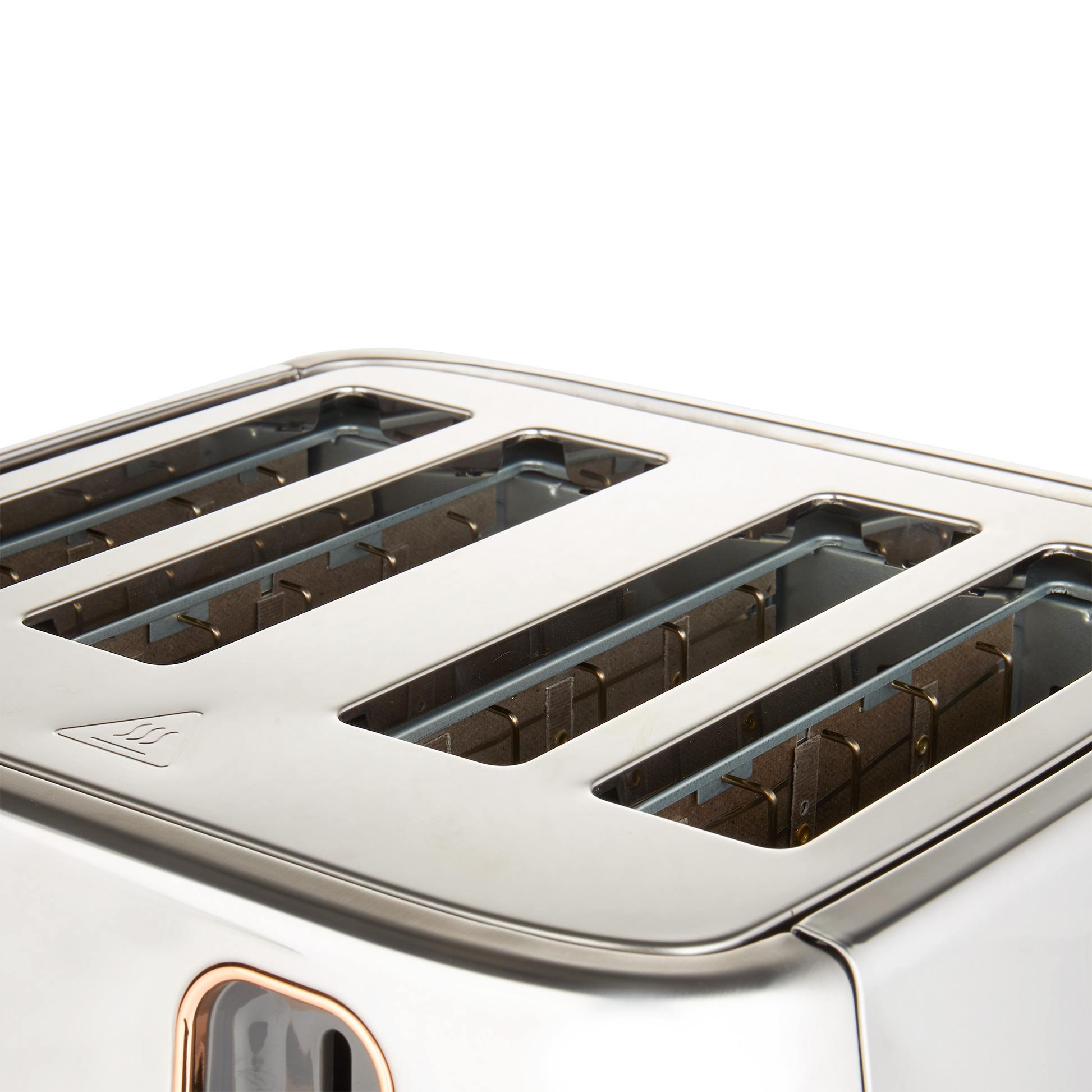 Haden Dorchester Chrome & Rose Gold 4 Slice Toaster Toasters Haden