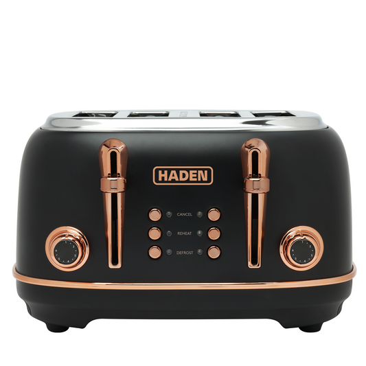 Haden Heritage Black & Copper 4 Slice Toaster Kitchen Haden