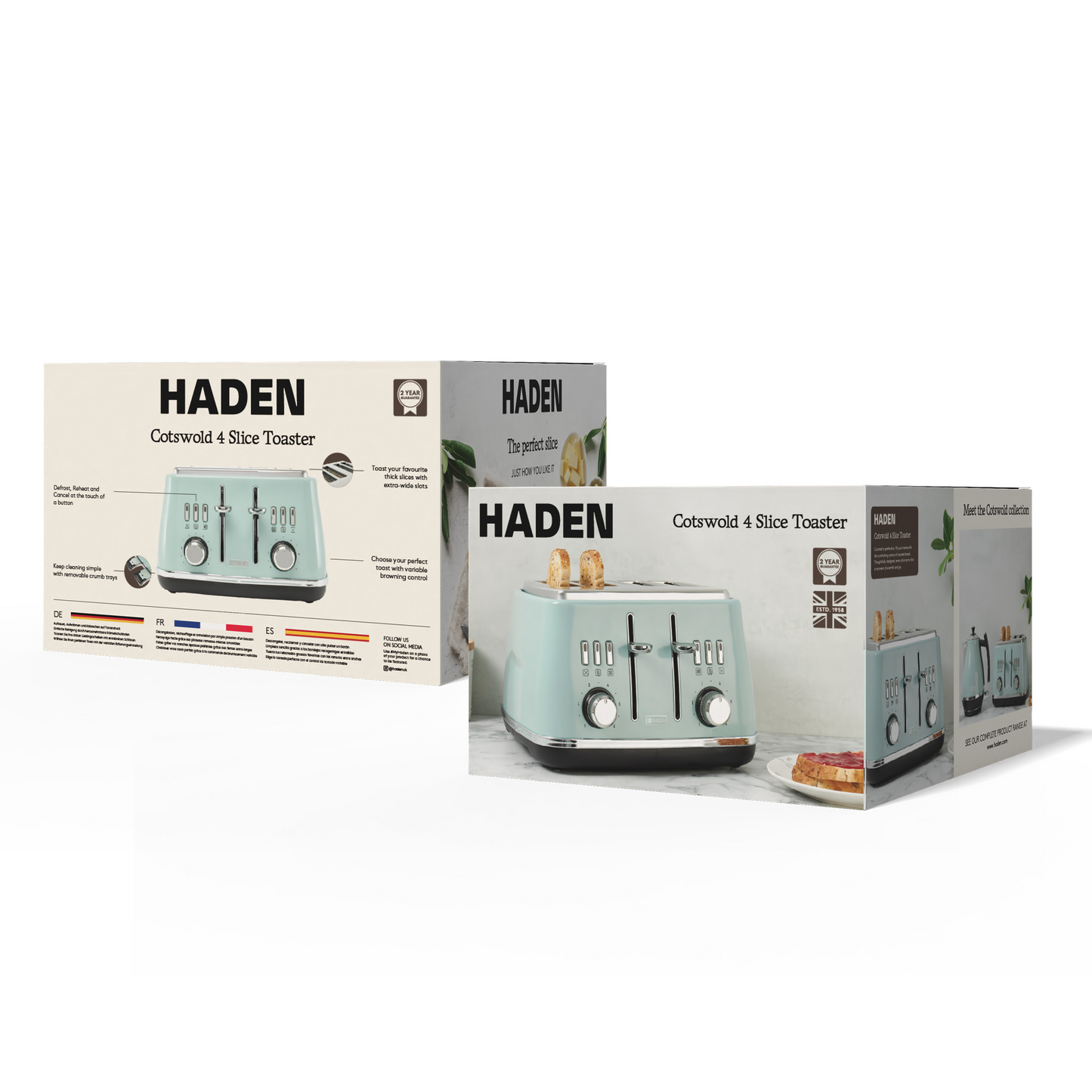 Haden Cotswold 4 Slice Sage Toaster