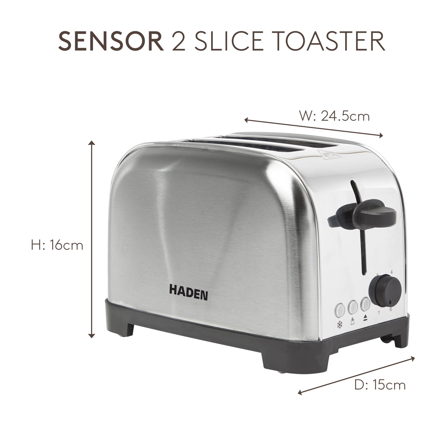 Haden Iver Stainless Steel 2 Slice Toaster Toasters Haden