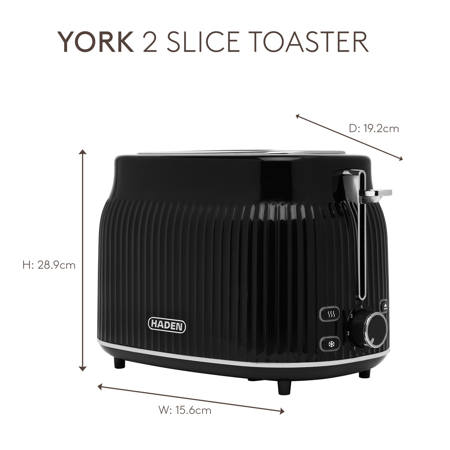 Haden York 2 Slice Toaster Black Toasters Haden