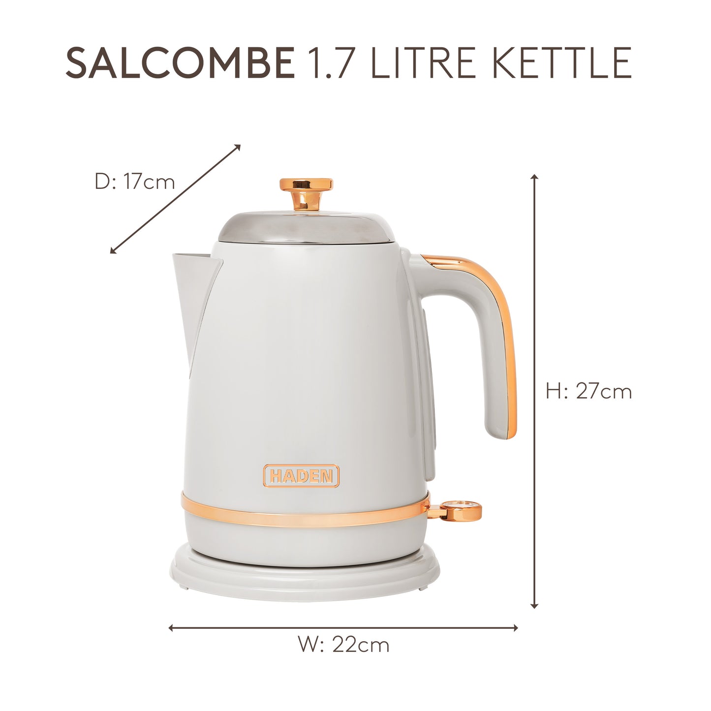 Haden Salcombe Grey Kettle Electric Kettles Haden