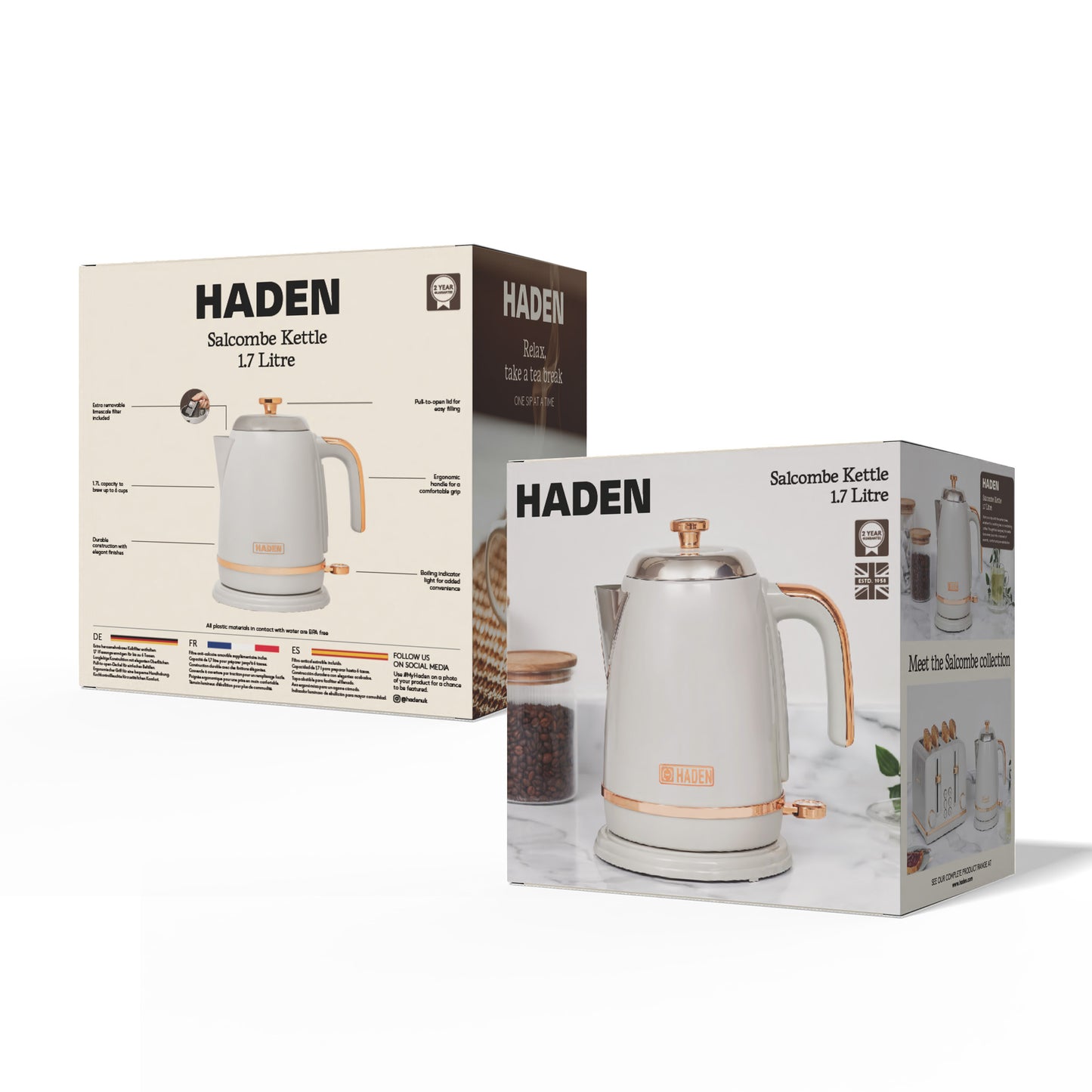Haden Salcombe Grey Kettle Electric Kettles Haden
