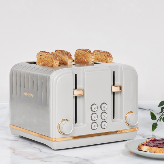 Haden Salcombe Grey & Copper 4 Slice Toaster Toasters Haden