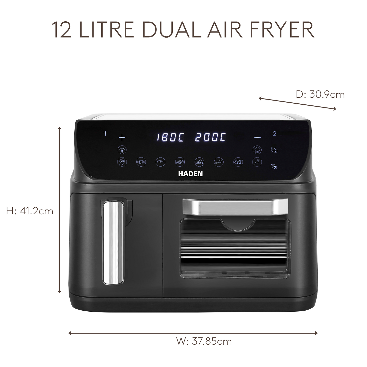 Haden 12L Dual Zone Air Fryer Air Fryers Haden