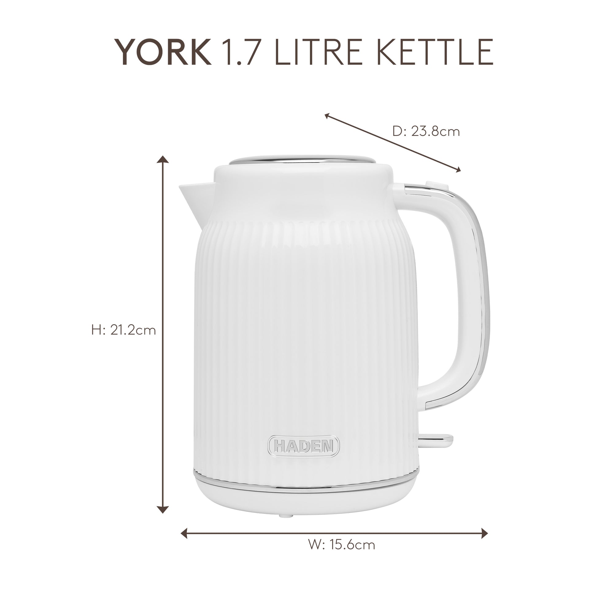 Haden York 1.7L Kettle White Electric Kettles Haden