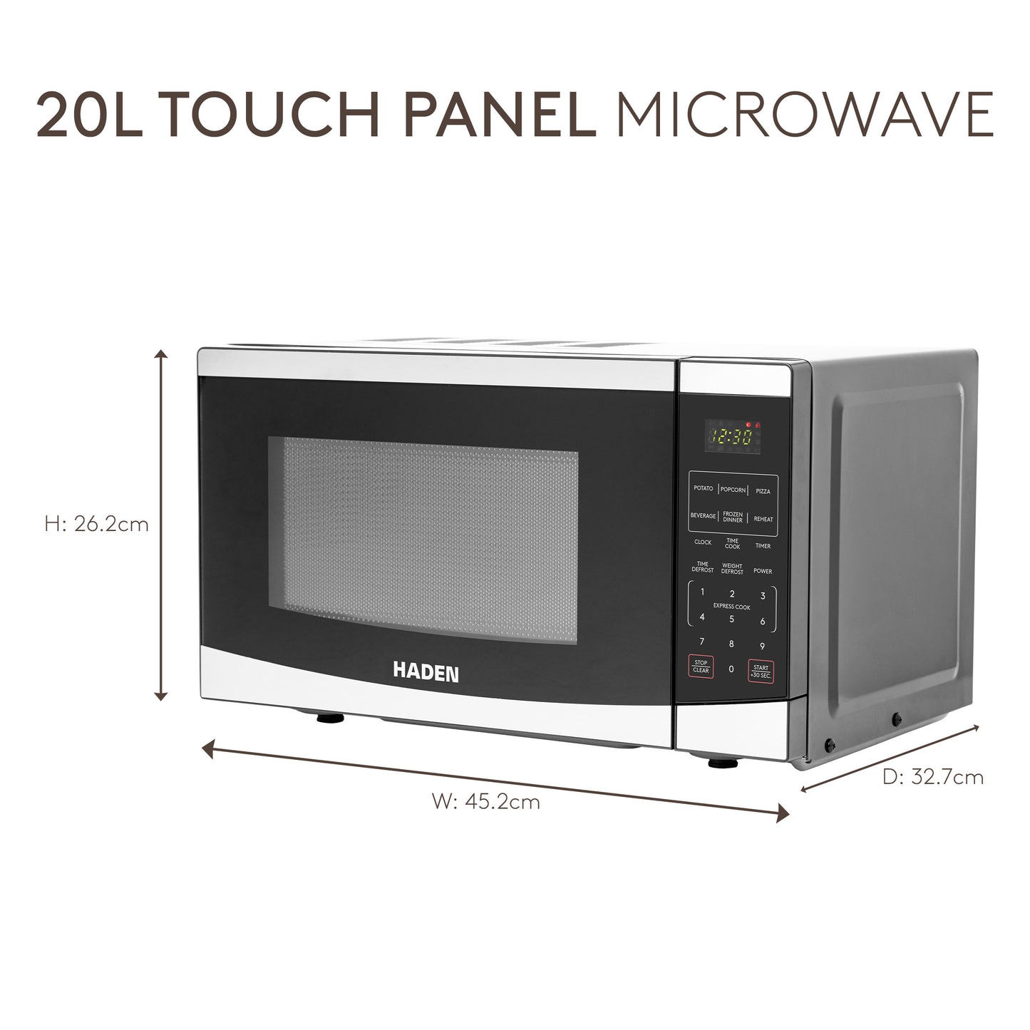 Haden 20L 800W Stainless Steel Digital Microwave Microwave Ovens Haden