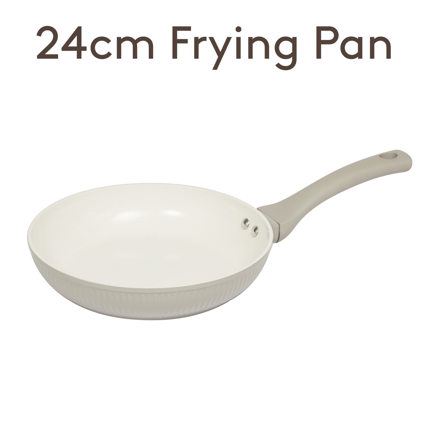 24cm Ribbed Frying Pan in Putty Kitchen Sabichi Homewares