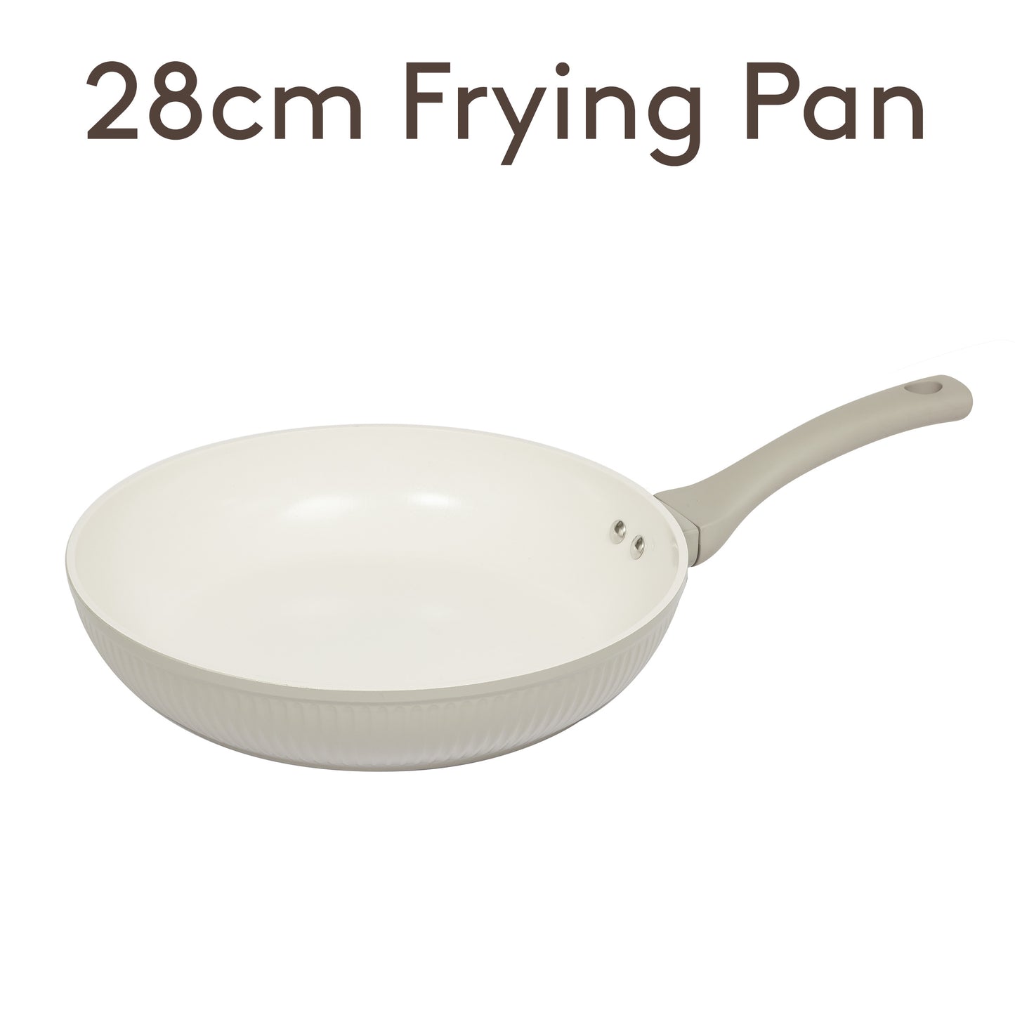 28cm Ribbed Frying Pan in Putty Kitchen Sabichi Homewares