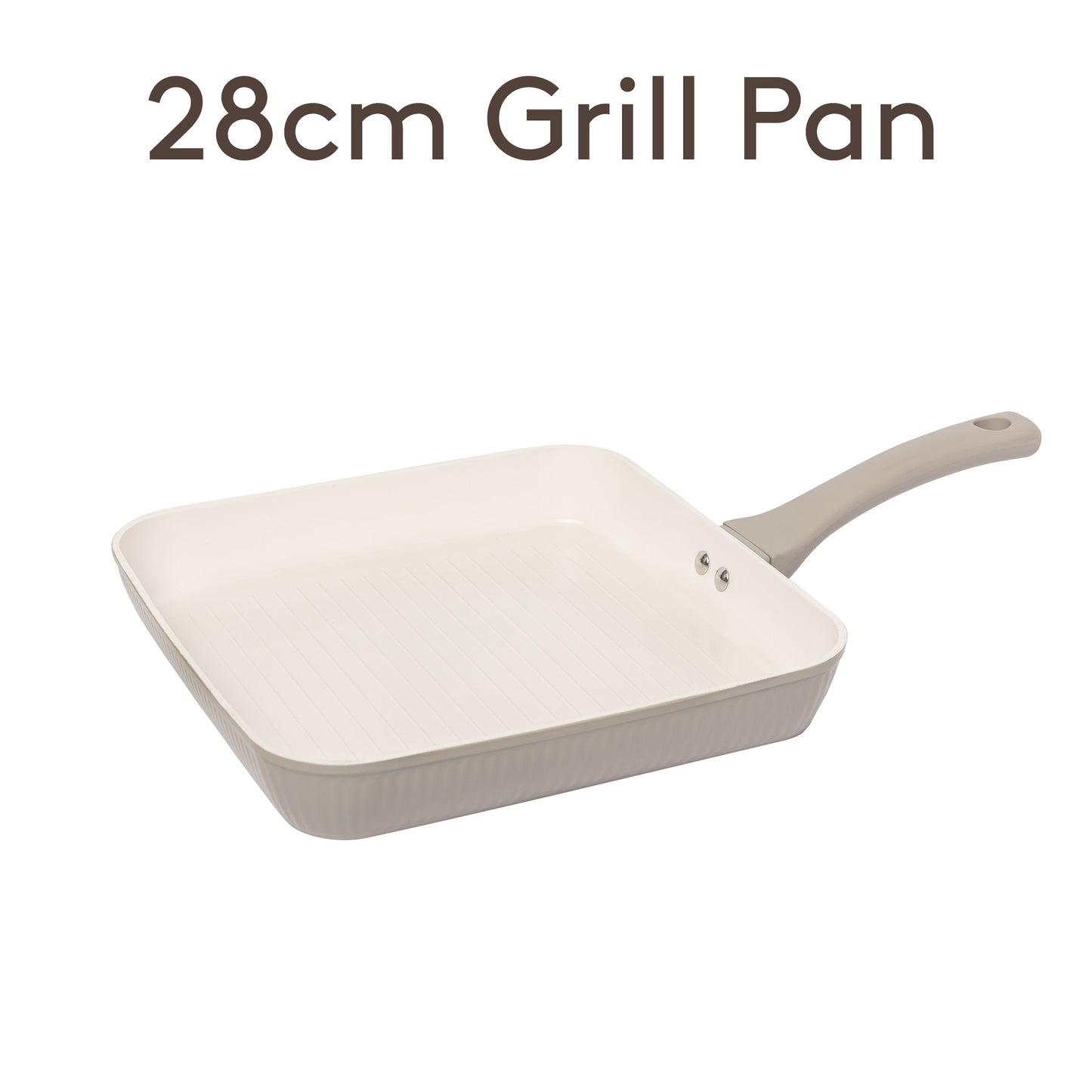 28cm Ribbed Grill Pan in Putty Kitchen Sabichi Homewares