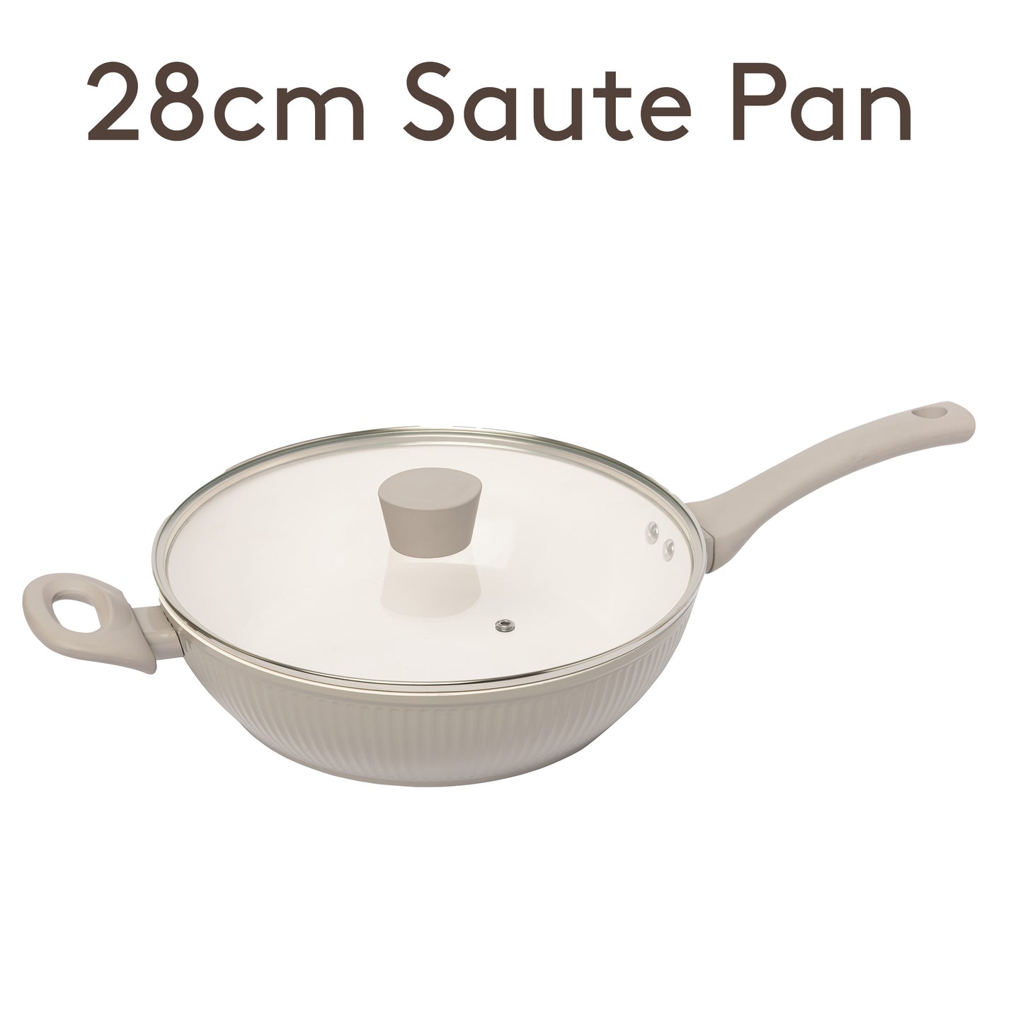 28cm Ribbed Sauté Pan in Putty Kitchen Sabichi Homewares