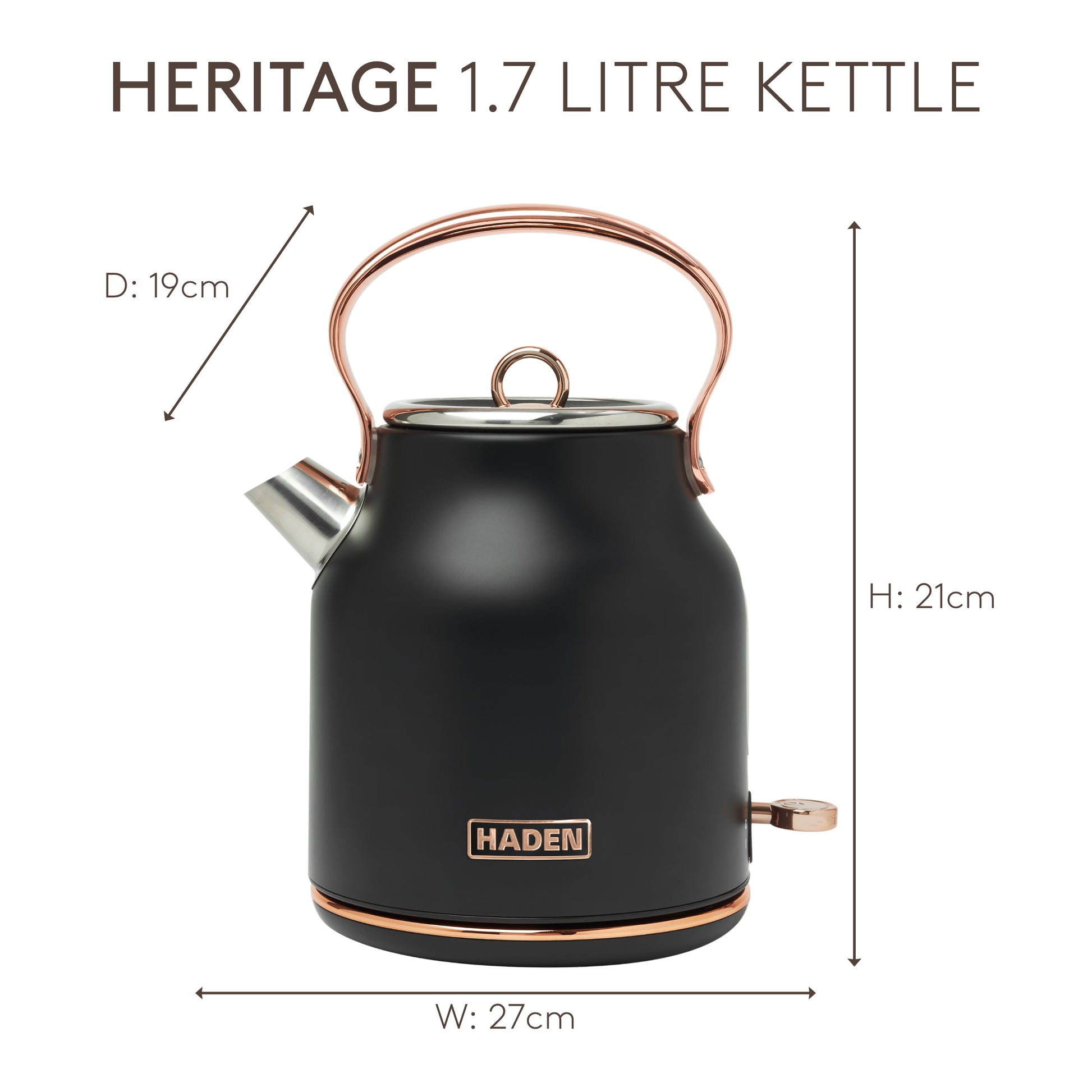 Haden Heritage Black & Copper Kettle Kitchen Haden