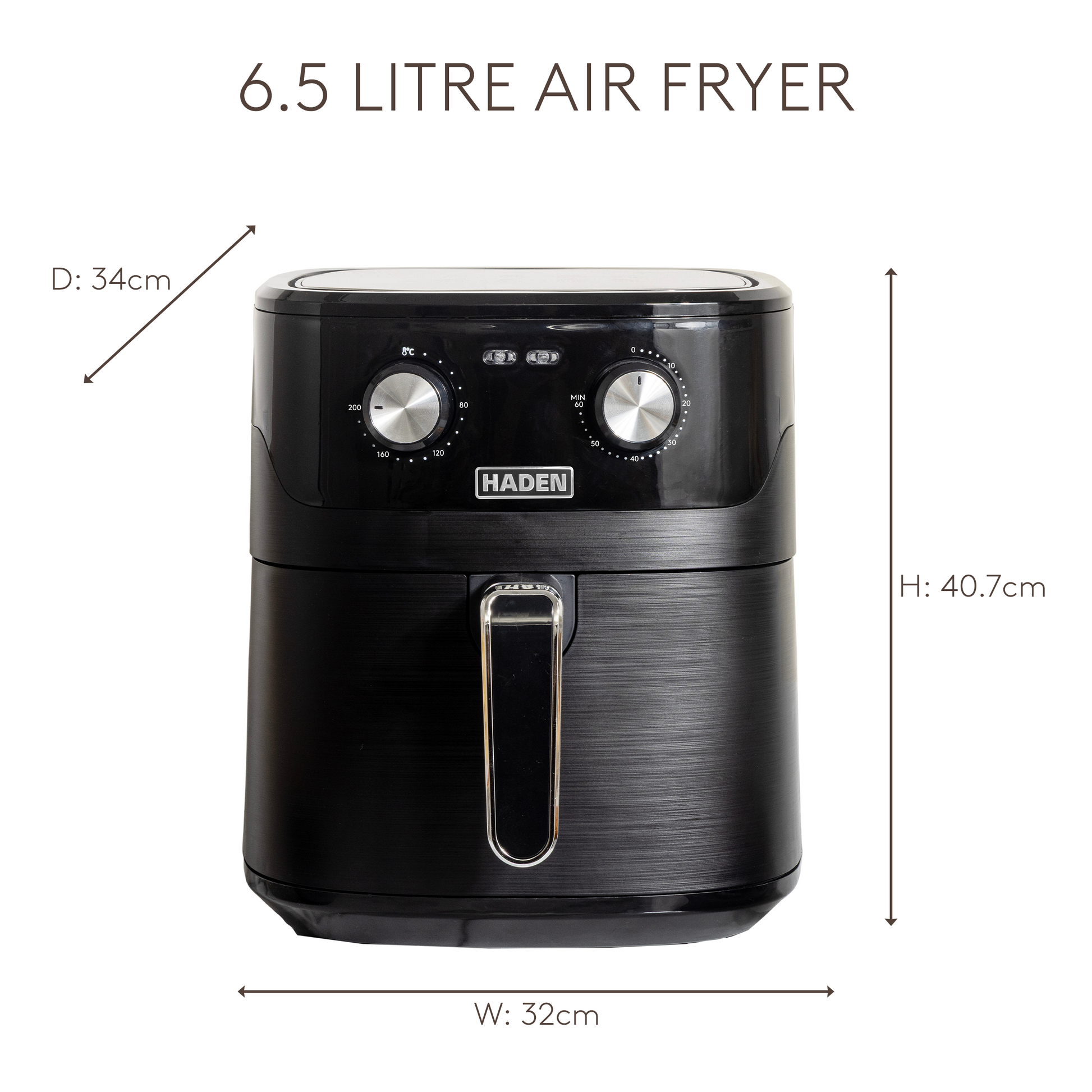Haden 6.5L Air Fryer Black Air Fryers Haden