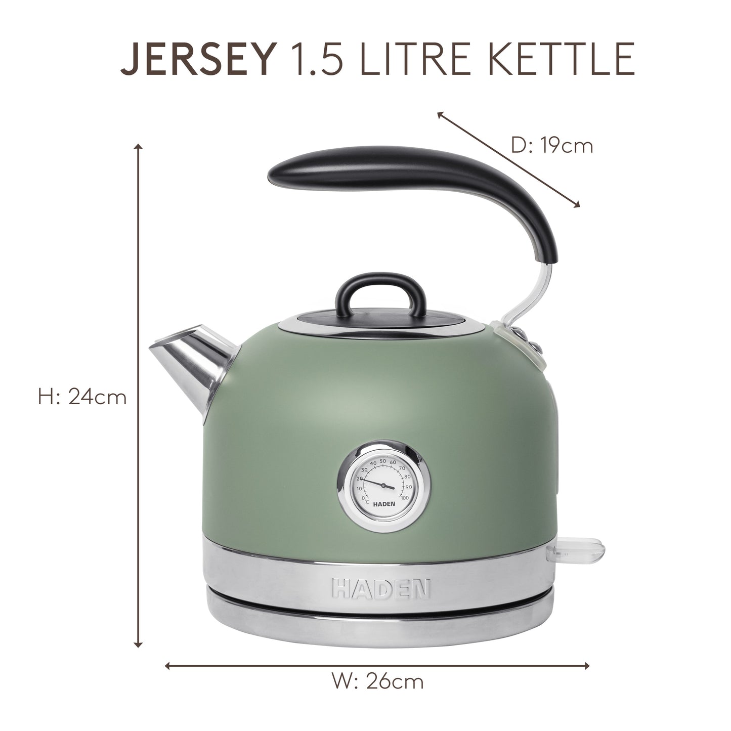 Haden Jersey 1.5L Kettle Cedar Green Electric Kettles Haden