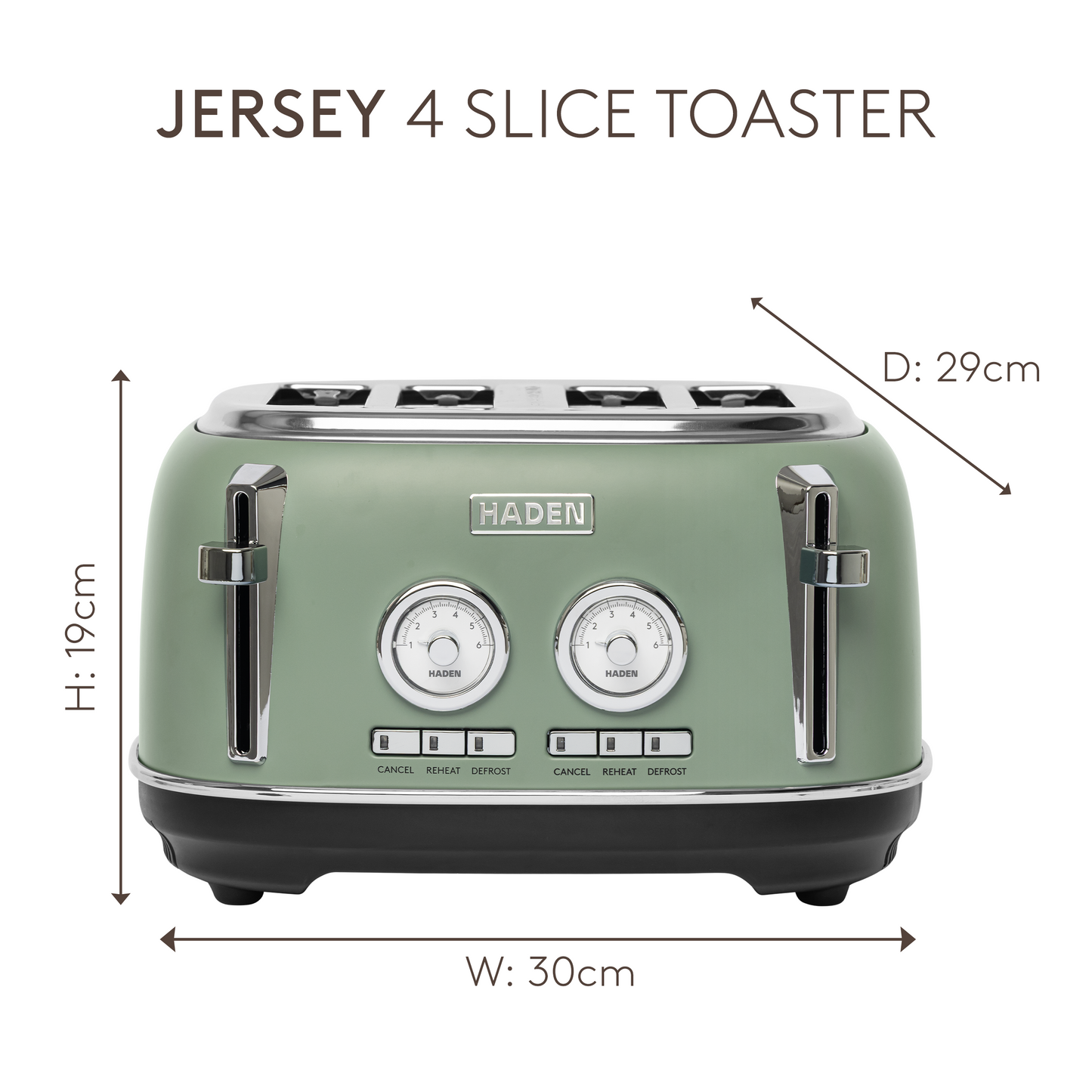 Haden Jersey 4 Slice Toaster Cedar Green Toasters Haden