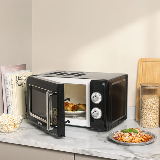Haden 17L Retro Microwave in Black Microwave Ovens Haden