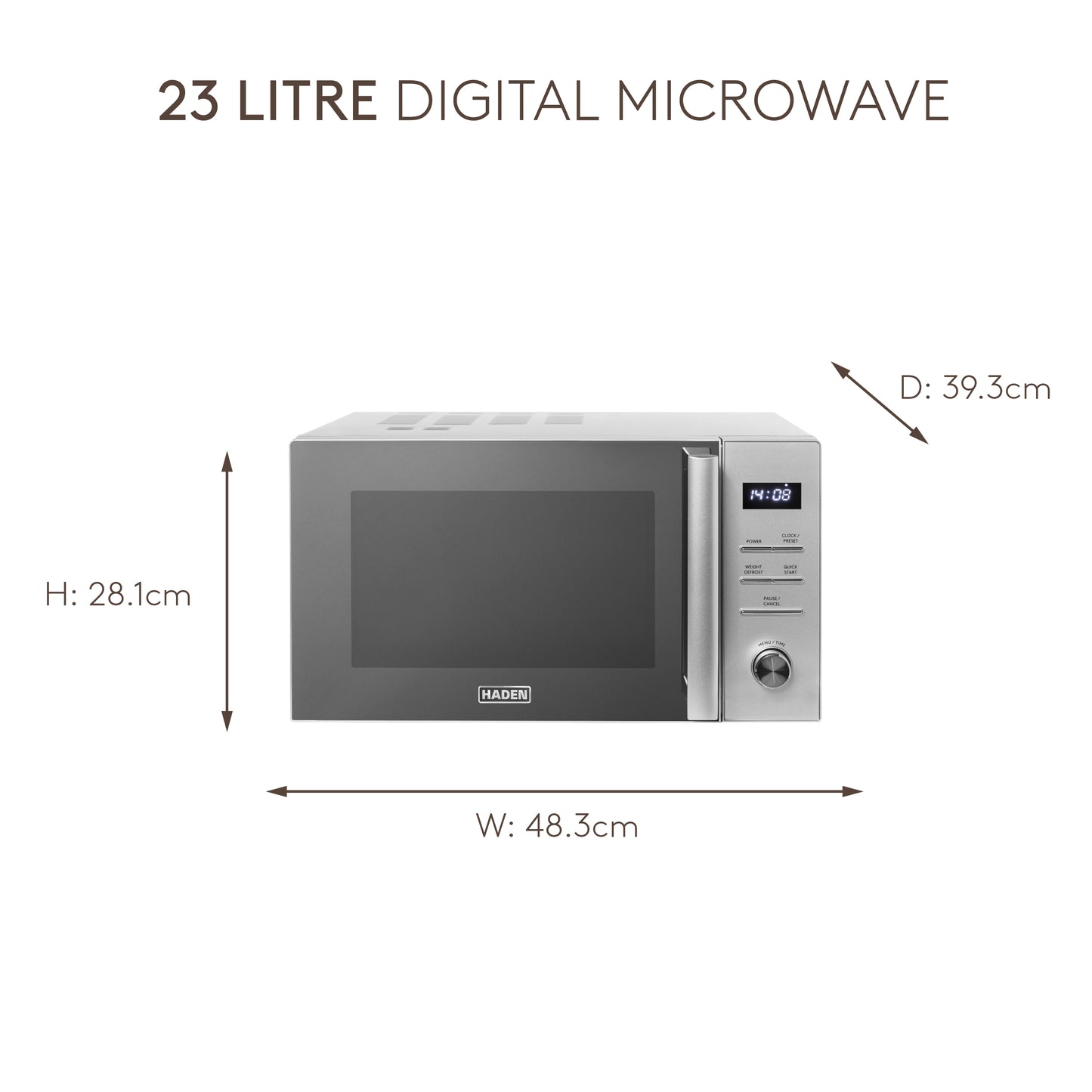 Haden 23L 900W Digital Stainless Steel Microwave Ovens Haden