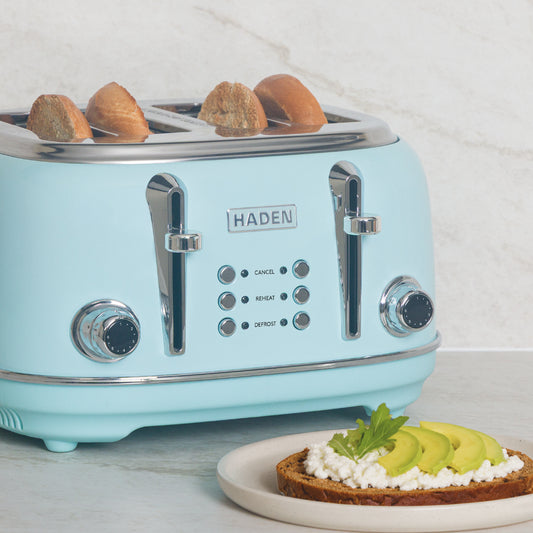 Haden Heritage 4 Slice Toaster – Turquoise Blue Toasters Haden