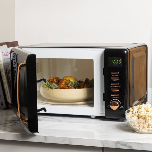 Haden Heritage 20L Microwave Black & Copper Microwave Ovens Haden