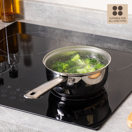 16cm Essential Saucepan With Glass Lid Kitchen Haden
