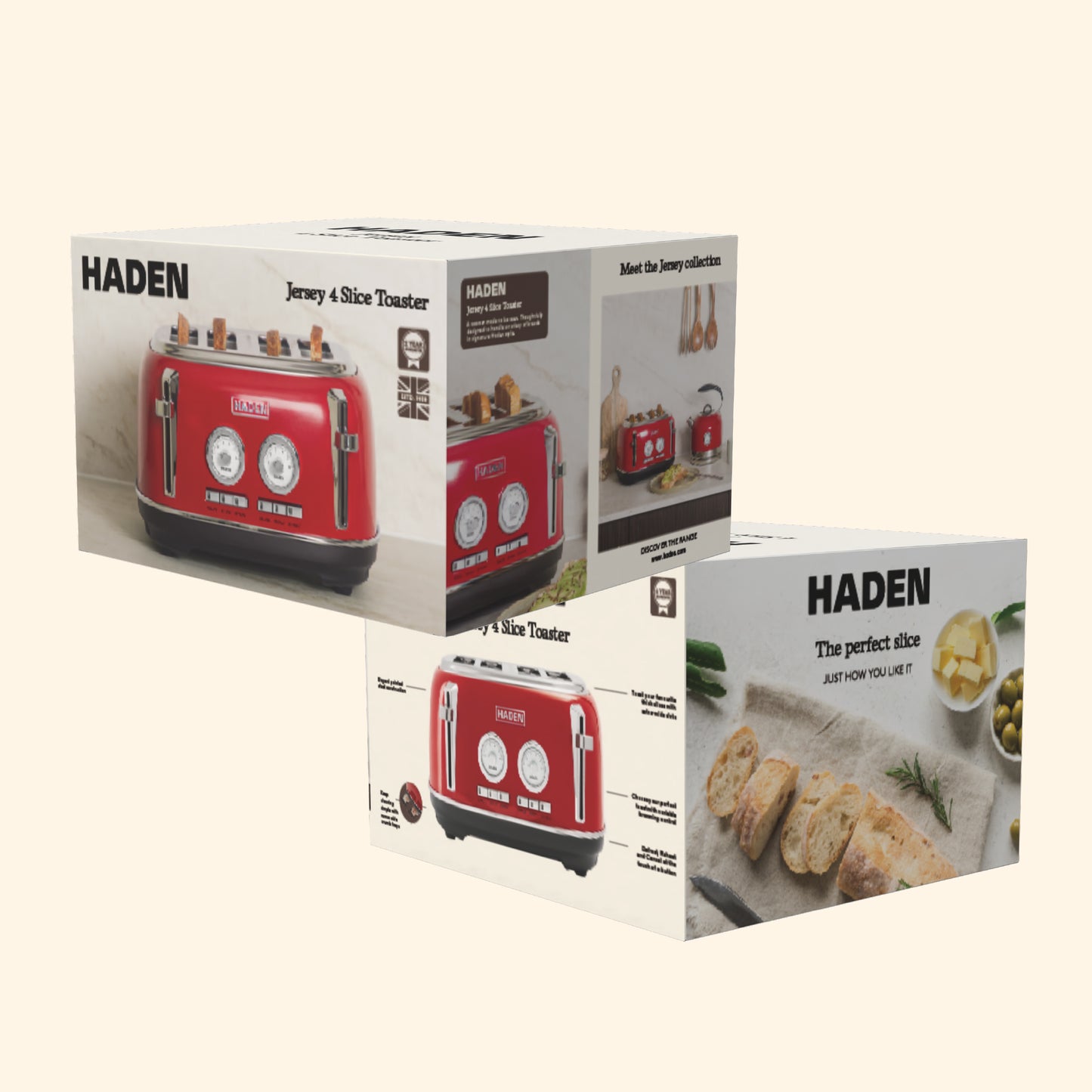 Haden Jersey Red 4 Slice Toaster