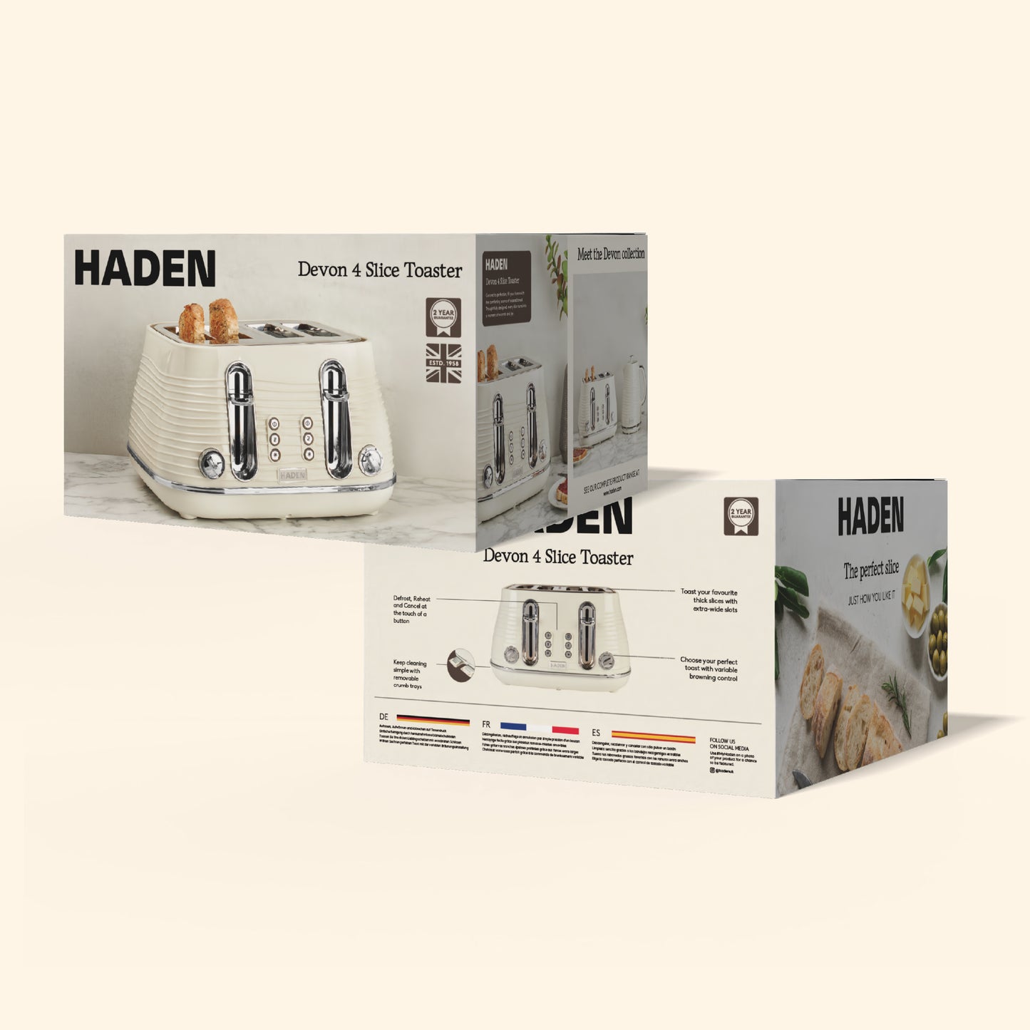 Haden Devon 4 Slice Toaster Cream Toasters Haden