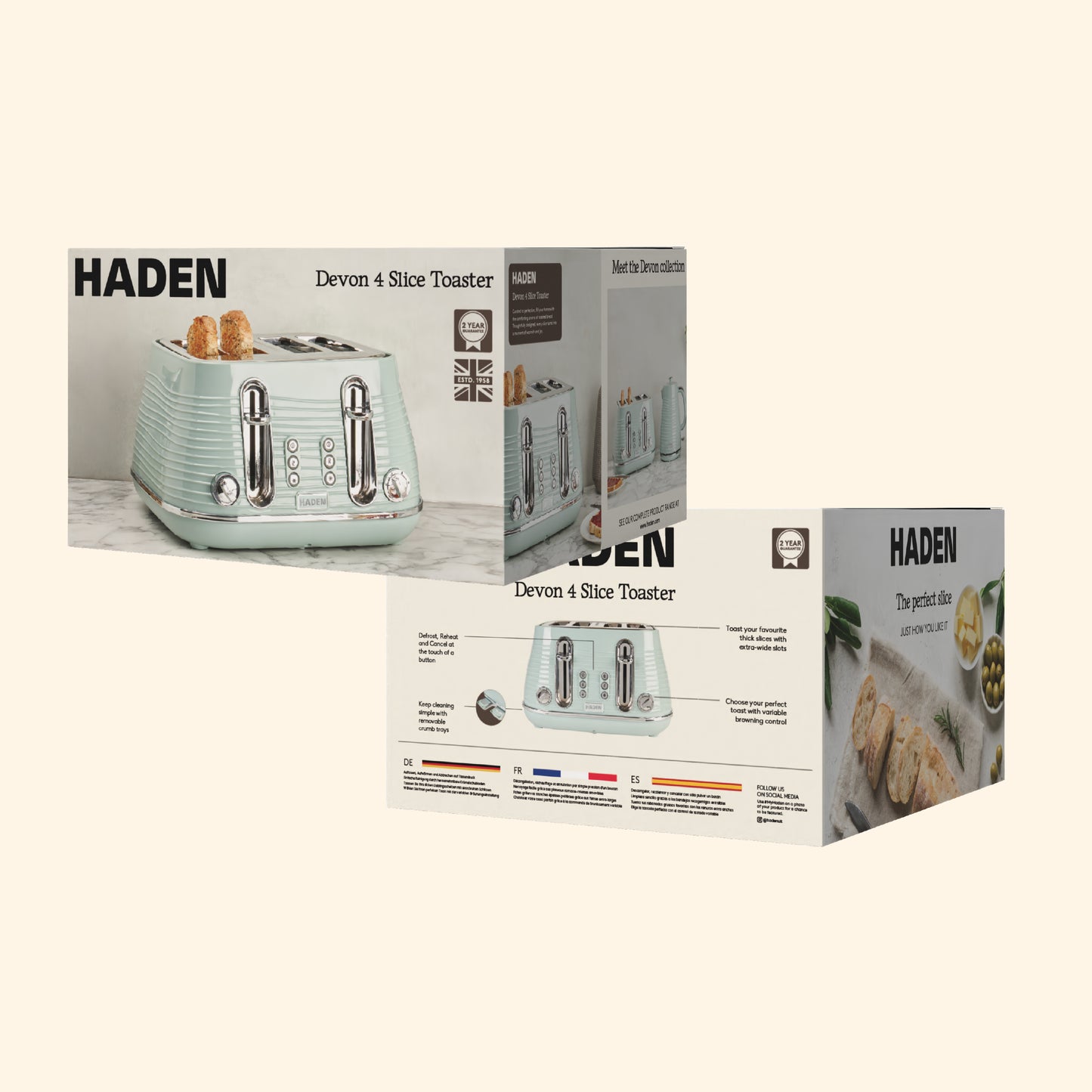 Haden Devon 4 Slice Toaster – Eucalyptus Green Toasters Haden