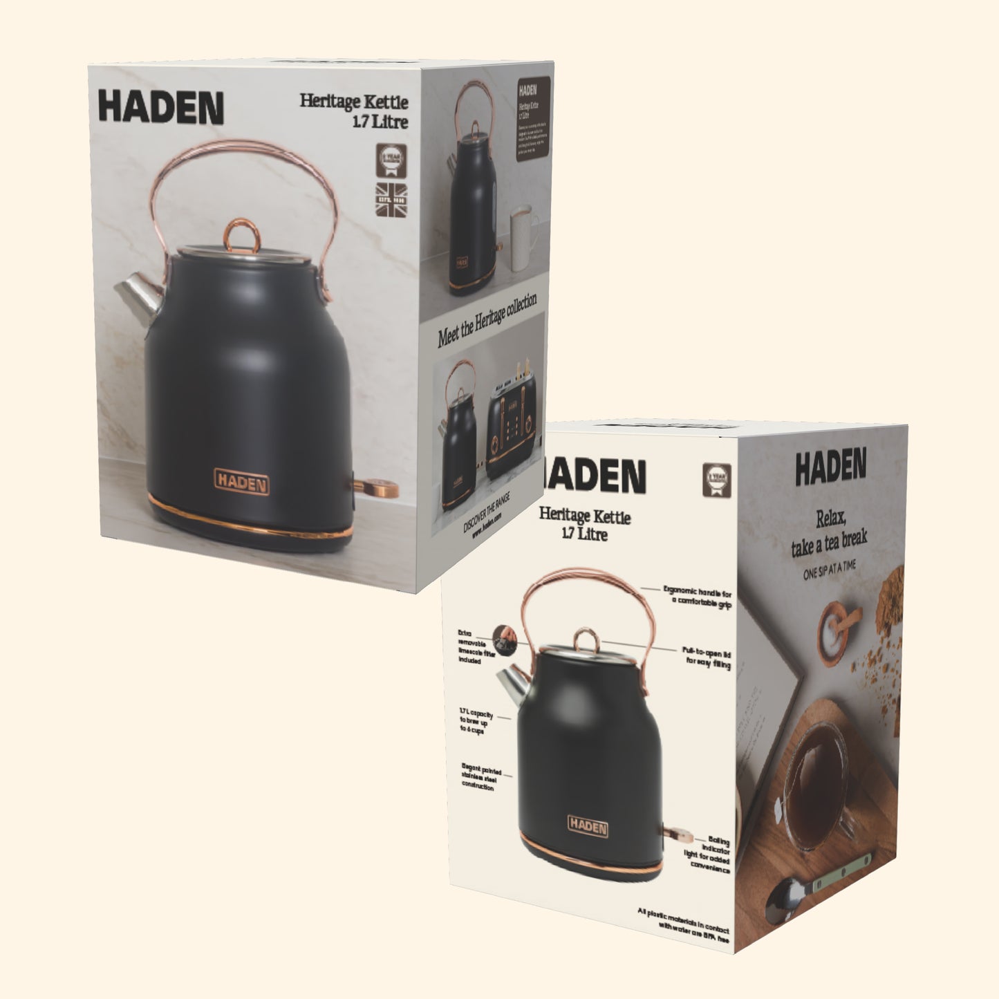 Haden Heritage Kettle – Black & Copper Kitchen Haden