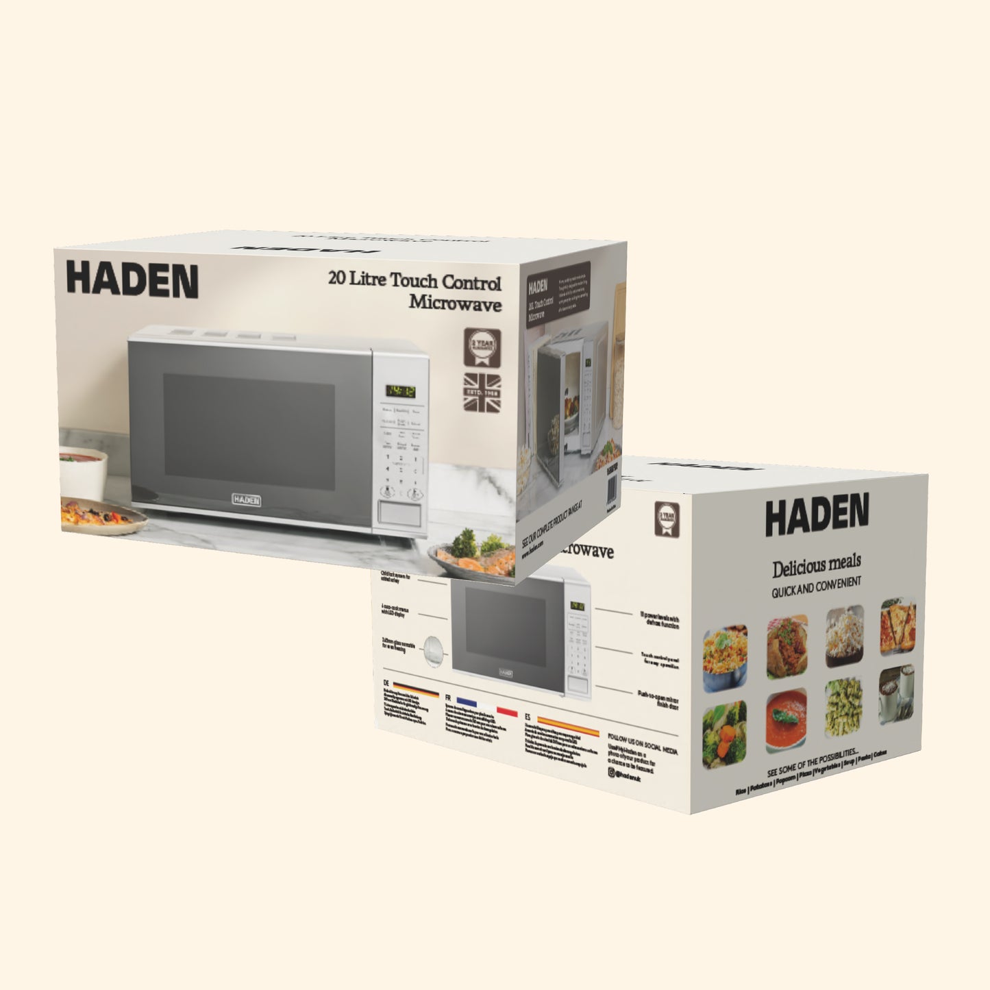 Haden 20L Touch Control Microwave in Silver Microwave Ovens Haden
